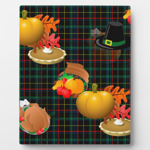 plaid thanksgiving plaque