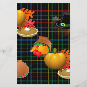 plaid thanksgiving stationery