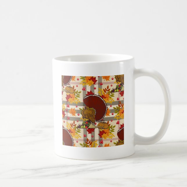 plaid thanksgiving turkey coffee mug (Right)