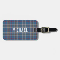 Plaid Thompson Clan Blue Grey Check Custom Tartan