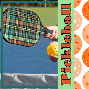 Plaid Turquoise Grey Yellow Orange MInt Green Pickleball Paddle