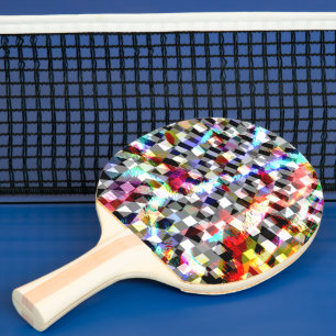 Plaid twisted under coloured spots, scandalous  st ping pong paddle