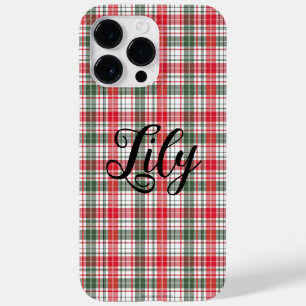 Plaid Winter Holiday Christmas Name Personalised Case-Mate iPhone 14 Pro Max Case