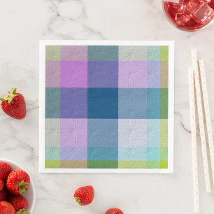 Plaid With Design Added Napkins