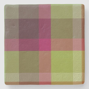 Plaid With Design Stone Coaster