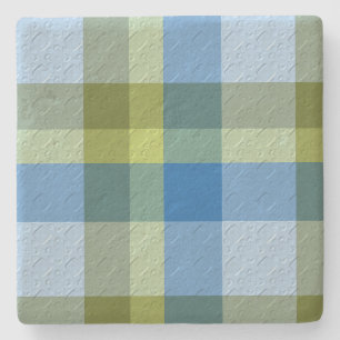 Plaid With Design Stone Coaster