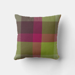 Plaid With Pattern Throw Pillow