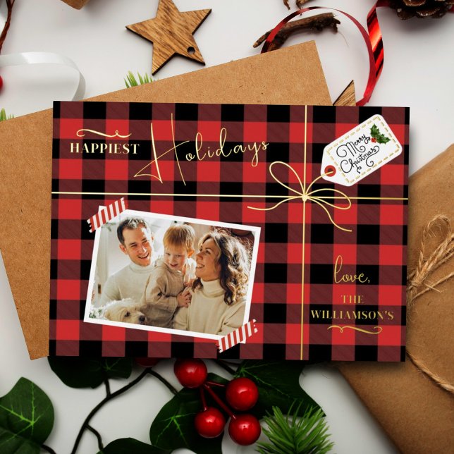 Plaid Wrapped Christmas Present With Photo Real (Creator Uploaded)