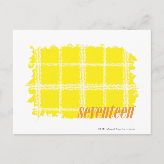 Plaid Yellow 3 Postcard (Front)