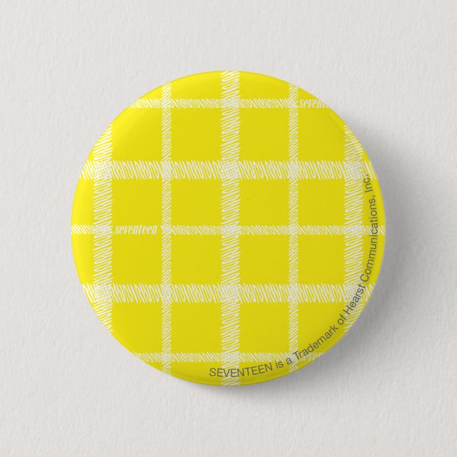 Plaid Yellow 6 Cm Round Badge (Front)