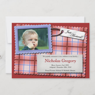 Plaidly Perfect ~ Red Adoption Announcements