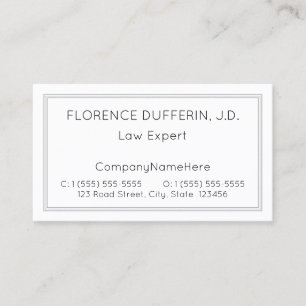 Plain and Basic Professional Lawyer Business Card