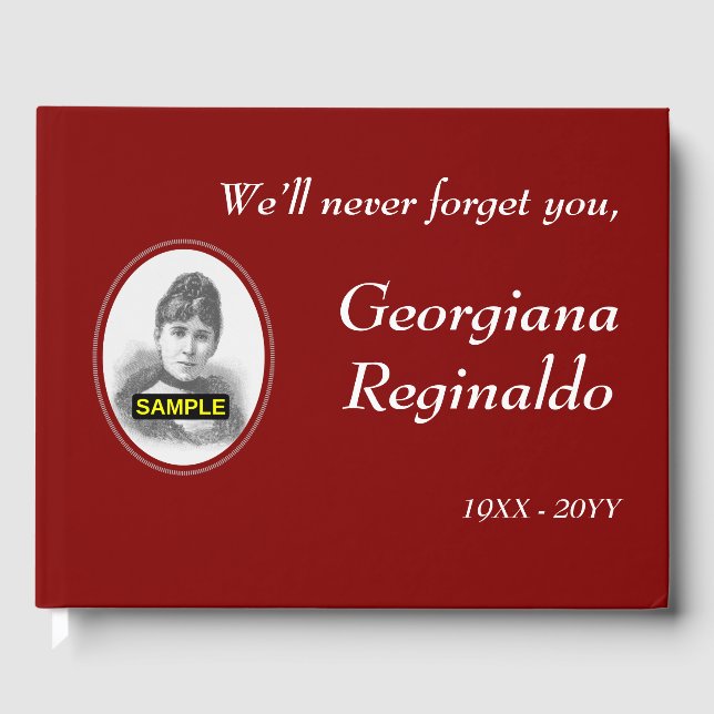 Plain and Customised Sympathy Guestbook (Front)