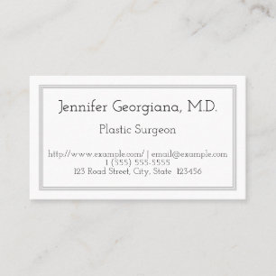 Plain and Elegant Plastic Surgeon Business Card