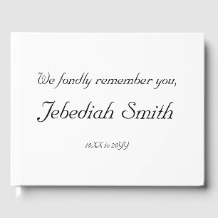 Plain and Minimalist Funeral Guestbook