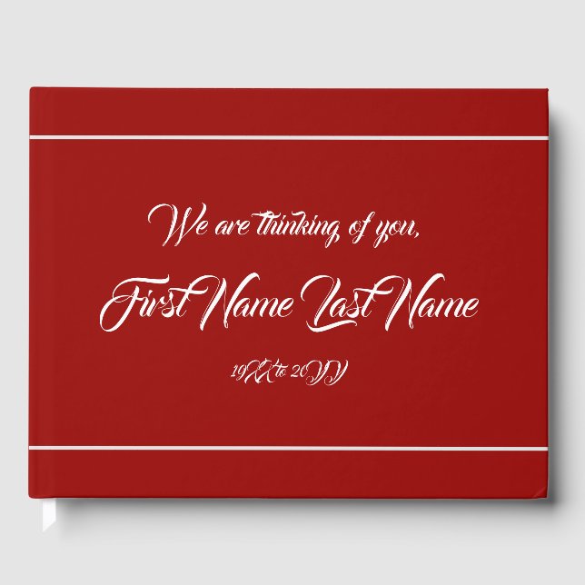 Plain and Personalised Memories Guestbook (Front)