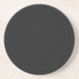 Plain and Simple Black Twisted Velvet Pattern Coaster