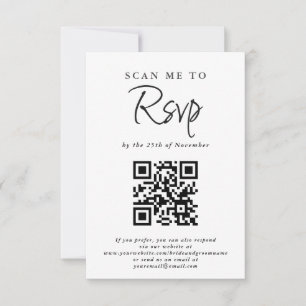 Plain and Simple Casual Wedding RSVP QR Code Card
