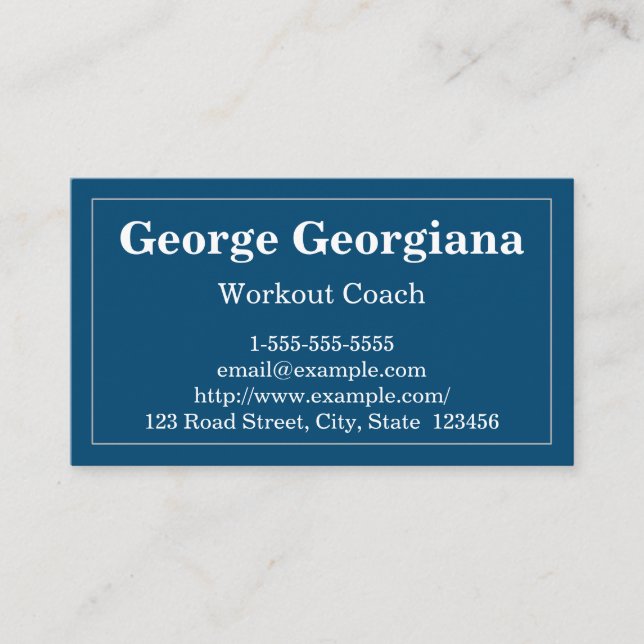 Plain and Simple Workout Coach Business Card (Front)