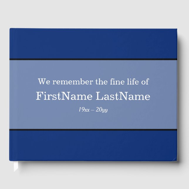 Plain and Subdued Wake Service Guestbook (Front)