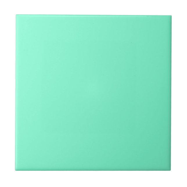 Plain Aqua Blue Solid Color Tile (Front)