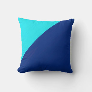 Plain aqua (cyan) and dark blue background cushion