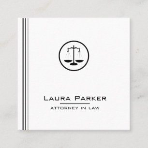 Plain Attorney Law Profession Classic Scale Simple Square Business Card