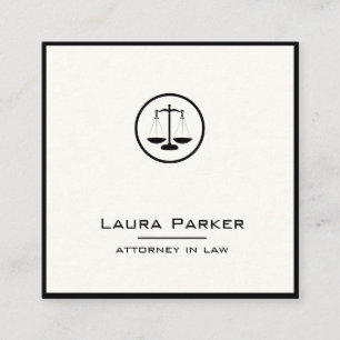 Plain Attorney Law Profession Classic Scale Simple Square Business Card