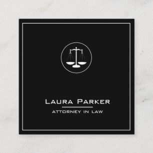 Plain Attorney Law Profession Classic Scale Simple Square Business Card