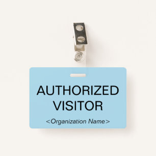 Plain "AUTHORIZED VISITOR" Badge ID Badge