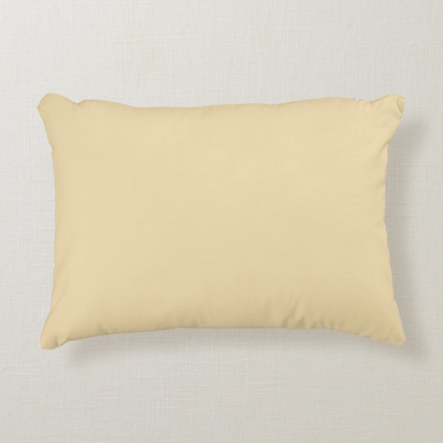 Plain Banana Cream Colour Square Accent Pillow (Front)