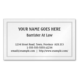 Plain Barrister At Law Magnetic Business Card