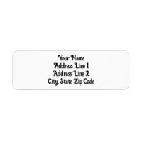 Plain Basic Address Labels, Curls on some letters