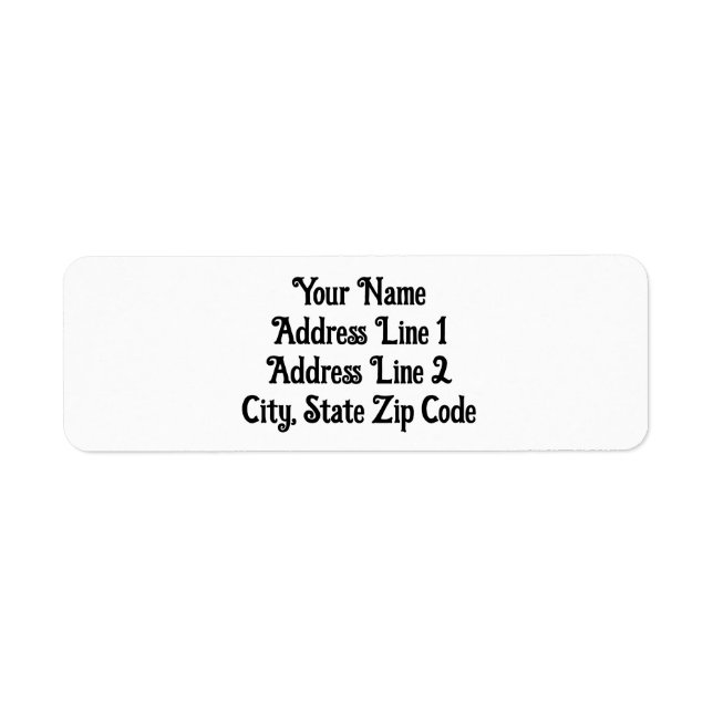 Plain Basic Address Labels, Curls on some letters (Front)