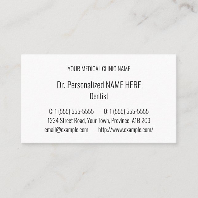 Plain, Basic Business Card (Front)