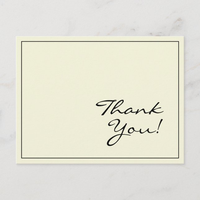 Plain & Basic "Thank You!" Postcard (Front)