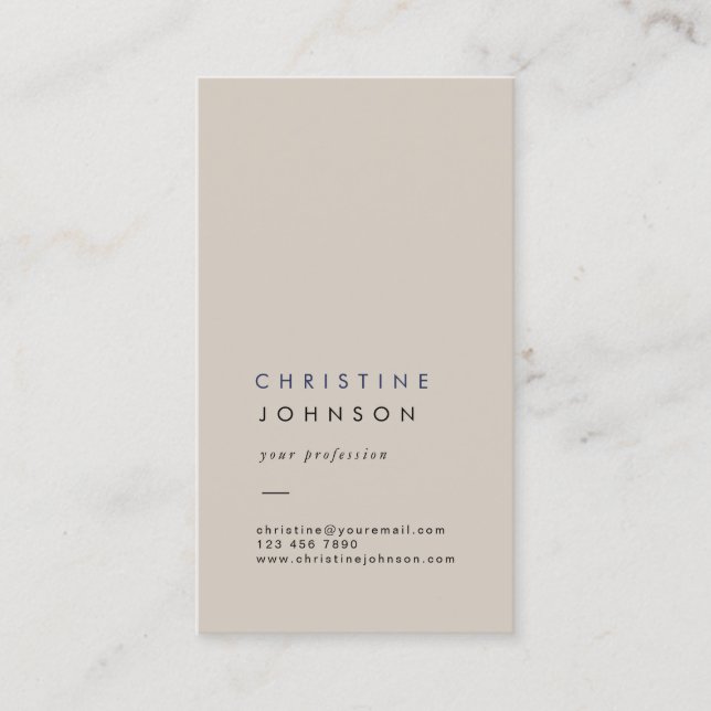plain beige  business card (Front)