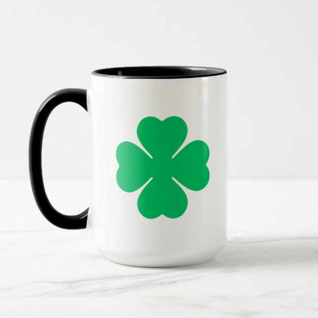 Plain Big Clover for Luck  Mug (Left)