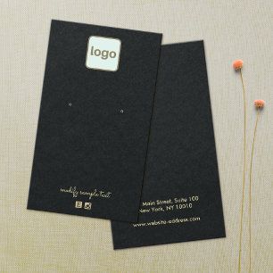Plain Black  Add Your Logo Earring Display