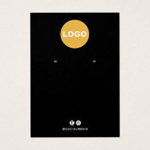 Plain Black Add Your Logo Earring Display Card