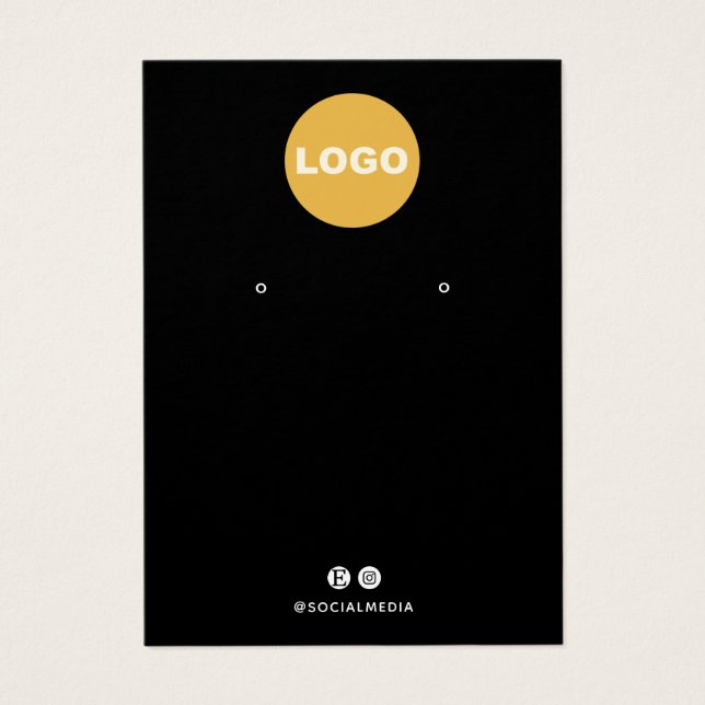 Plain Black Add Your Logo Earring Display Card (Front)