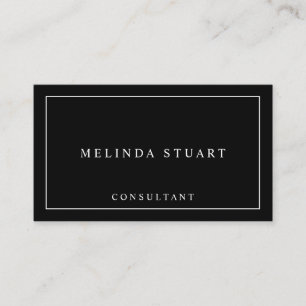 Plain Black and White Business Card