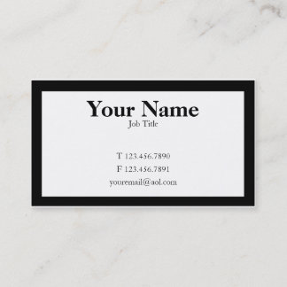 Plain Black and White Business Card