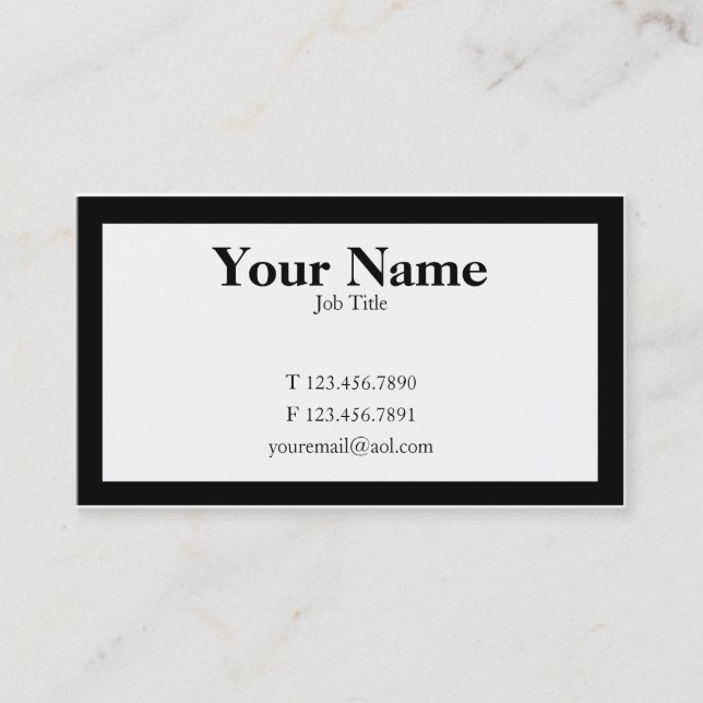 Plain Black and White Business Card (Front)