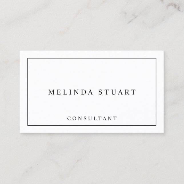 Plain Black and White Business Card (Front)
