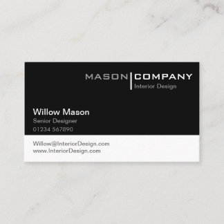 Plain Black and White Corporate Business Card