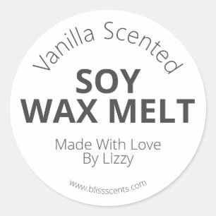 Plain Black And White Handmade Soy Wax Melt Label