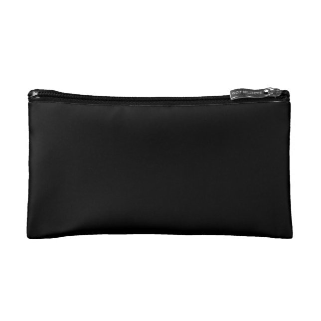 Plain Black Background Makeup Bag (Front)