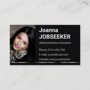 Plain Black Classic Job Seeker Minimal Elegant Business Card