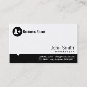 Plain Black Dot Bookkeeper Business Card